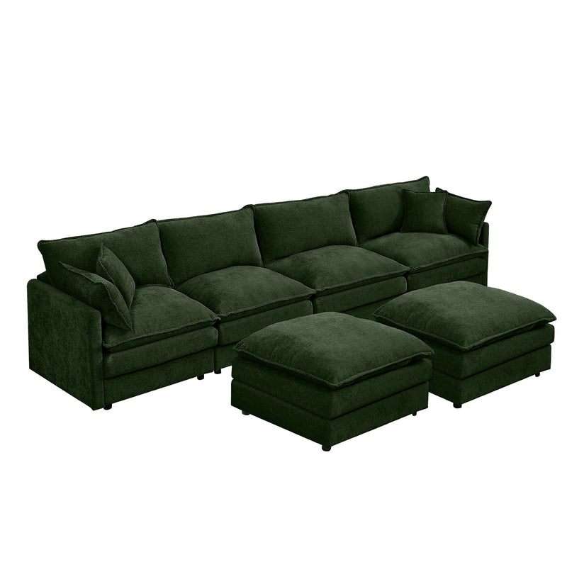 Modular U Shaped Sectional Sofa, 4 Seater Comfy Cloud Couch