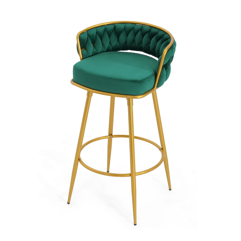 Modern Low Back Upholstered Counter Height Bar Stools (Set of 2)