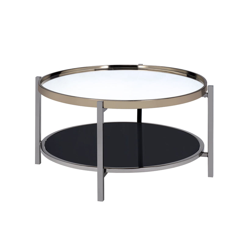 Edith - 2 Piece Occasional Table Set, Coffee Table & End Table - Dark Nickel