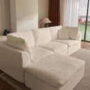 Cloud Sectional Couch, Convertible With Ottoman, 3 Seater Modular Design