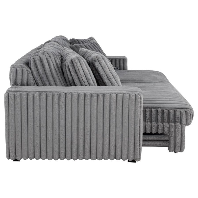 Jacana - Corduroy Upholstered Dual Power Chaise Sofa
