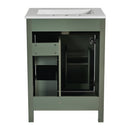 Elegant Bathroom Vanity With Ceramic Sink, Soft Close Doors And Drawers, Double Storage Racks