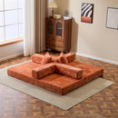 Convertible Floor Sofa Bed With Pillow Back Support Armrest