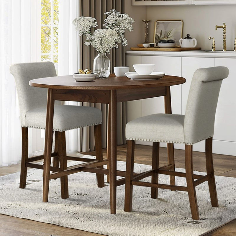Upholstered Counter Stool With Nailhead Trim (Set of 2)
