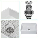 Sink 30" Apron Front Reversible Single Bowl Kitchen Sink & Grid And Strainer - White