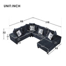 Modern U Shape Sectional Sofa Corner Couch With Lots Of Pillows Included, Elegant And Functional