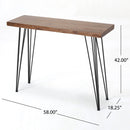 Modern Industrial Breakfast Bar Table, Metal Hairpin Legs & Wood Veneer Top - Natural