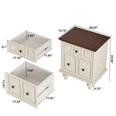 Vintage Nightstand With 2 Drawers And Roman Column Legs