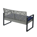 4 Piece Patio Furniture Set With Acacia Wood Table Top And Cushions