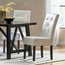 Carter - 5 Tuft Dining Chair With Button Tufted Backrest And Espresso Legs - Ivory