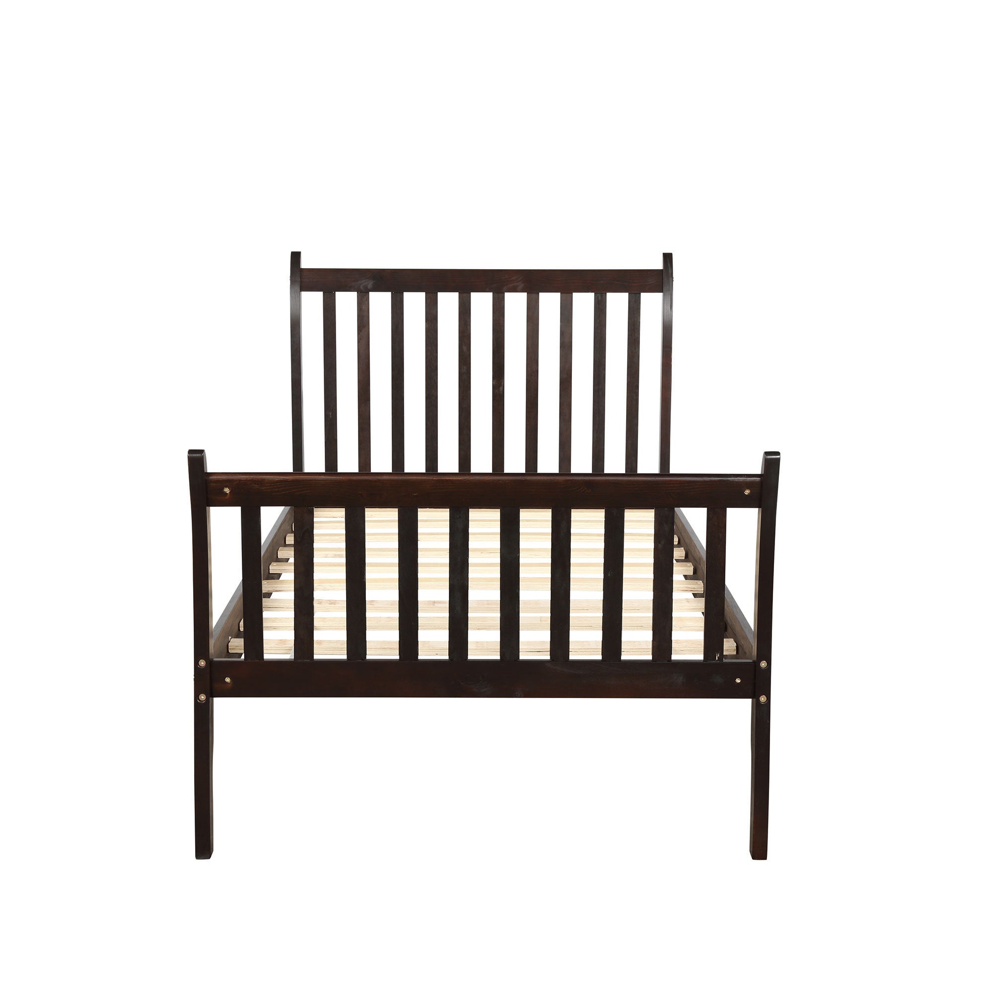 TOPMAX Wood Platform Bed Frame Mattress Foundation with Wood Slat Support, Twin (Espresso)