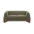Contemporary Boucle Sherpa Sofa With Birch Wood Legs