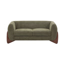 Contemporary Boucle Sherpa Sofa With Birch Wood Legs