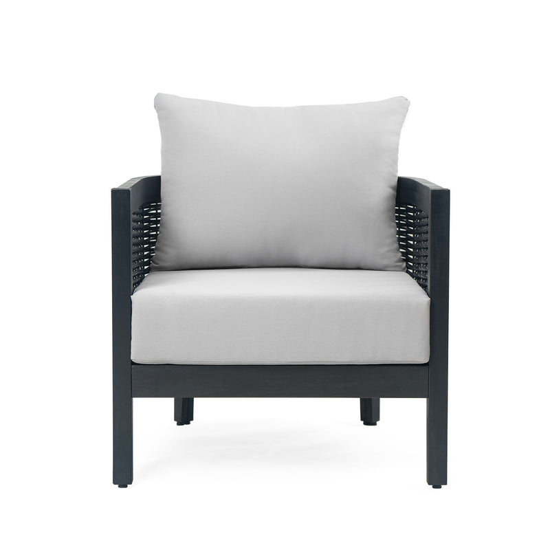 Outdoor Acacia Wood Club Chairs With Cushions