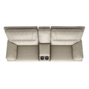 Malibu - Modern Power Motion 3 Piece Reclining Loveseat Sofa With Cup Holders - Cream Taupe Beige