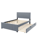 Elegant Upholstered Platform Bed With Twin Size Trundle