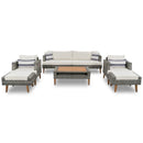 6 Pieces All Weather Sofa Set, Outdoor Rattan Sofa With Double Cushions