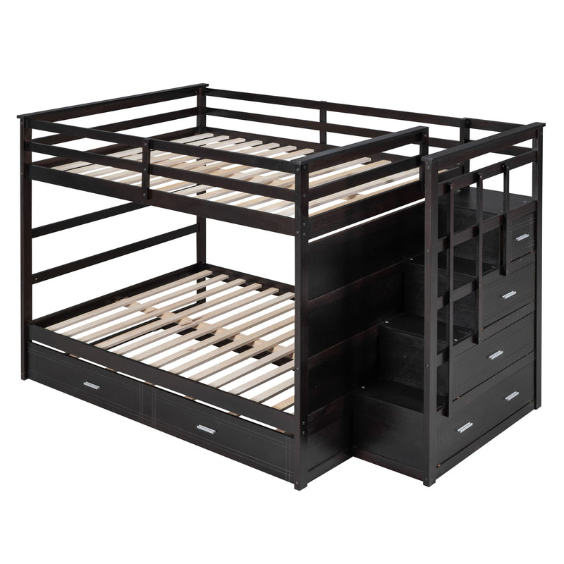 Bunk Bed With Twin Size Trundle And Staircase