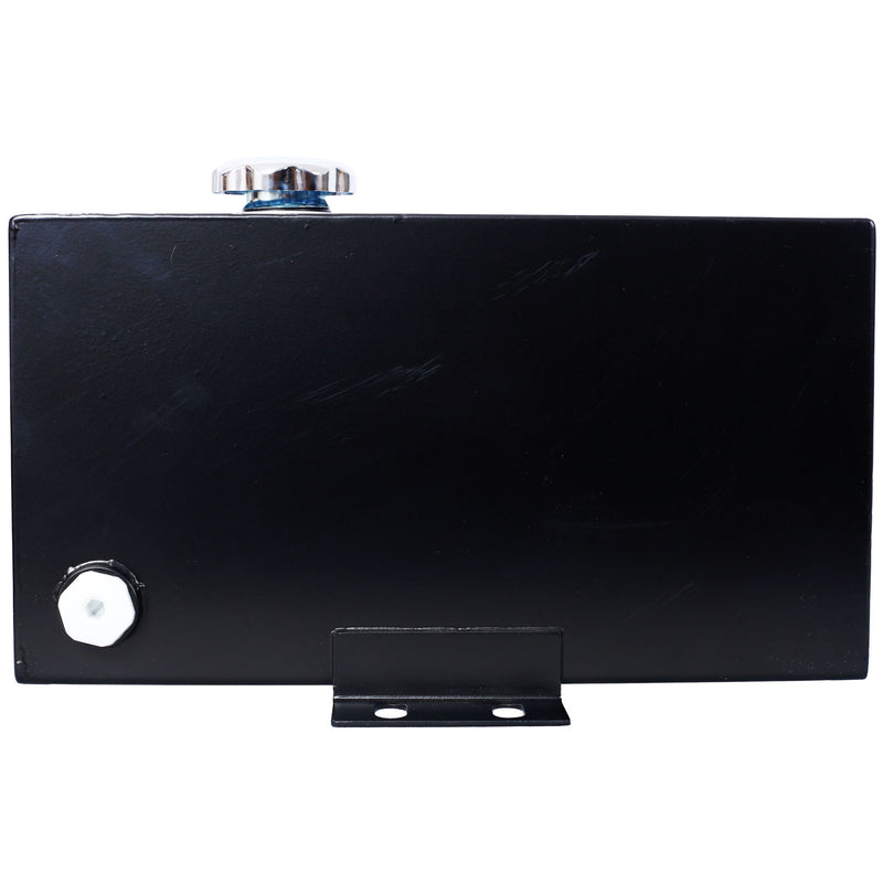 Heavy Duty 5 Gallon Steel Hydraulic Fluid Reservoir Tank With Mounting Foot, 14 Gauge - Black