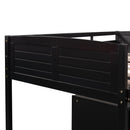 Low Twin Size Loft Bed with Cabinets, Shelves and Slide - Espresso(OLD SKU :LP000503AAP)