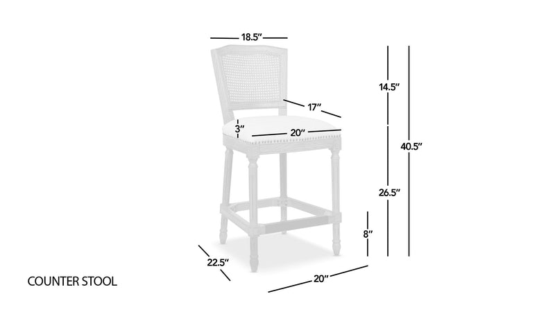 Triomphe - Rattan Wicker High Back Armless Counter Bar Stool