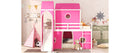 Full Size Bunk Bed with Slide Pink Tent and Tower - Pink