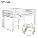 Twin Wood Loft Bed Low Loft Beds with Ladder,Twin,White(OLD SKU :WF192082AAK)