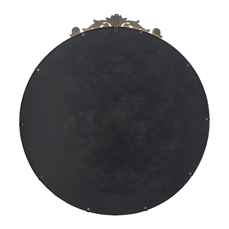 Classic Design Mirror With Round Shape And Baroque Inspired Frame For Bathroom, Entryway Console Lean Against Wall