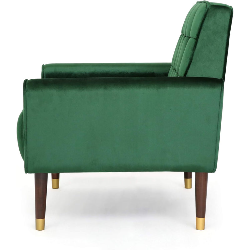 Comfy Arm Chair Tufted Back, Modern For Living Room, Bedroom And Study - Emerald