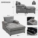 Modern Oversized Chair With Ottoman, Cupholders And USB Charging Ports