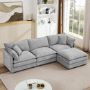 Modular L-Shaped Sectional Sofa With Movable Ottoman