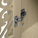 Hollowed Out Cabinet With 2 Door 3 Drawers, American Furniture, Suitable For Bedroom, Living Room, Study - Natural