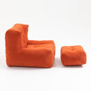 Modern Indoor Fluffy Bean Bag Chair With Memory Foam And Ottoman, Super Soft