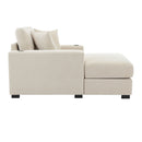 Oversized Chaise Lounger Modern Style Sofa Couch, With Pillows, Charge Station & Cup Holders
