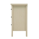 Modern 2 Door 3 Drawer Storage Cabinet, Buffet Cabinet With 2 Embossed Door For Living Room, Kitchen, Entryway - Natural