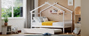 Wooden House Bed With Twin Size Trundle