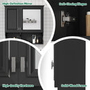 Wall Mounted Mirror Medicine Cabinet, Bathroom Storage With Doors And Open Shelves