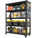 Heavy Duty Adjustable Metal Shelving Unit With Pegboard And Wheels For Multipurpose Storage
