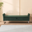 Wide Storage Soft Ottoman Bench With Armrests