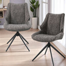 Malika - Side Chair With Swivel (Set of 2) - Brown Chenille