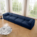Stylish Chenille Sofa With Storage Seat And Cylindrical Backrest