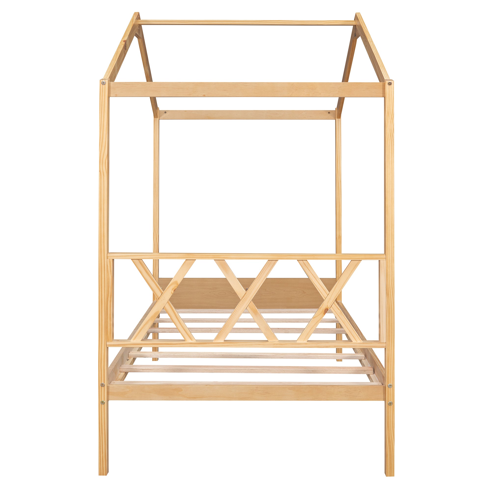 Twin Size Wood House Bed with Storage Space, Natural(OLD SKU: LP000001AAM) - Atlantic Fine Furniture Melbourne FL