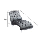 Velvet Chaise Lounge Indoor, Button Tufted Upholstered Chaise Lounge Chair With Pillow