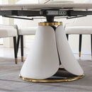 Fashion Modern Sintered Stone Dining Table With Multi Functional Retractable Design - White