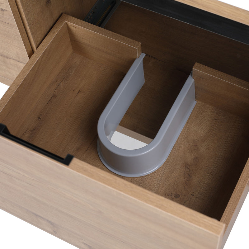 Floating Bathroom Vanity With Resin Sink And Soft Close Doors