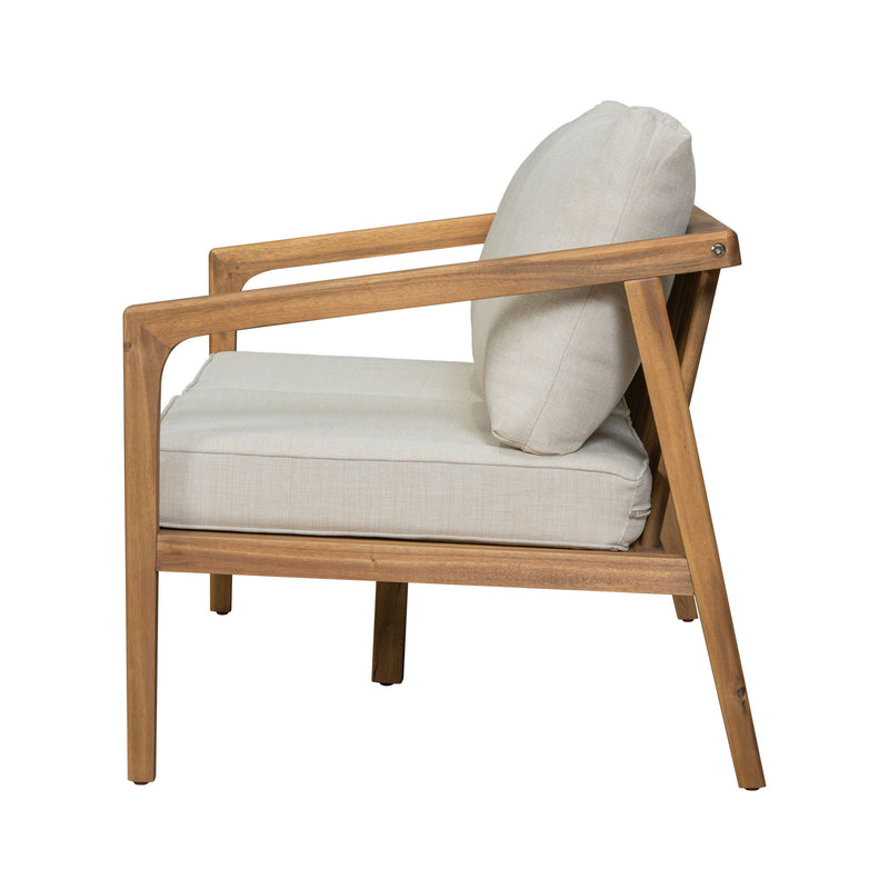 Westin - Outdoor Acacia Wood 4 Pieces Chat Set - Teak / Beige