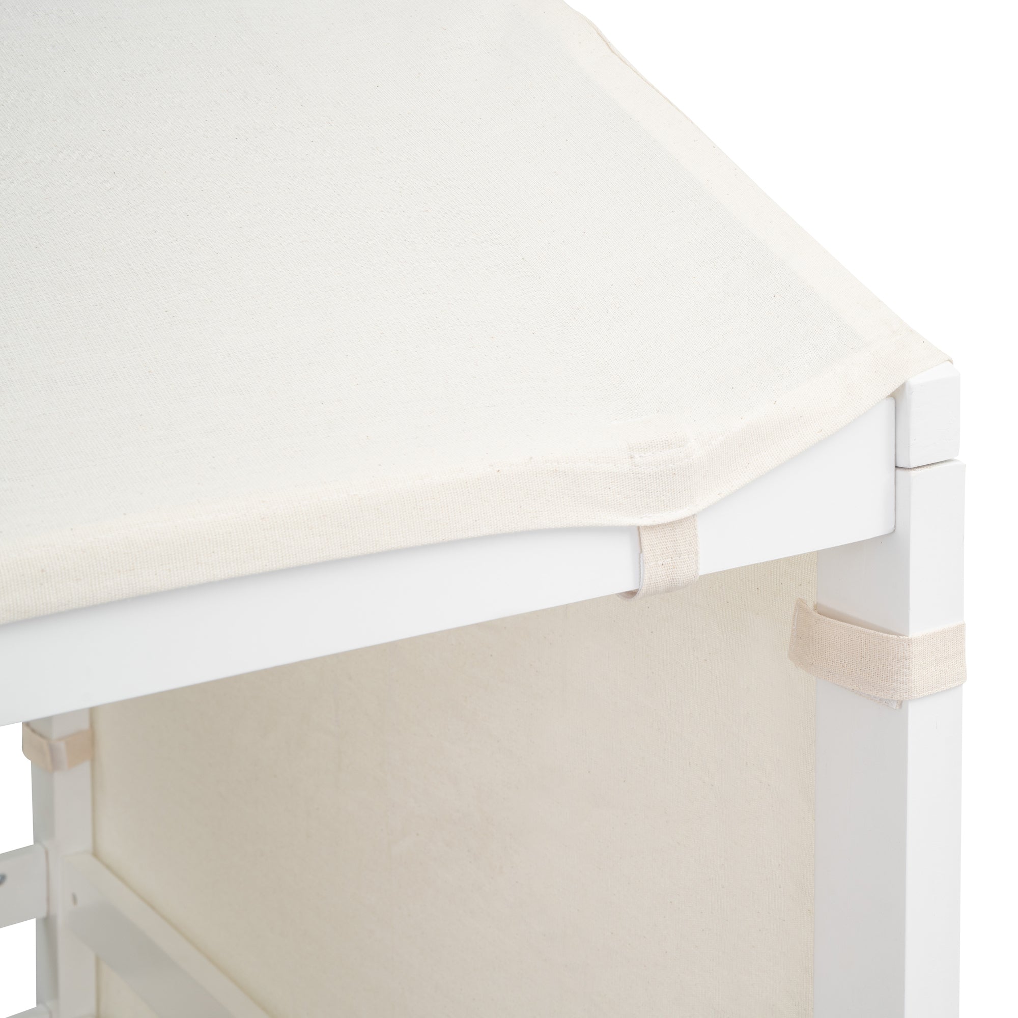 Twin Size Loft Bed with Rolling Cabinet, Shelf and Tent - White - Atlantic Fine Furniture Melbourne FL