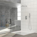 Dual Shower Head System With 12" Square Rain Shower And Rough In Valve