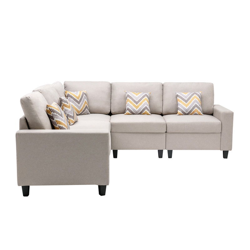 Nolan - Fabric 5 Piece Sectional Sofa With Interchangeable Legs