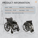 Lightweight Foldable Transport Wheelchair For Adults With Double X Force Support